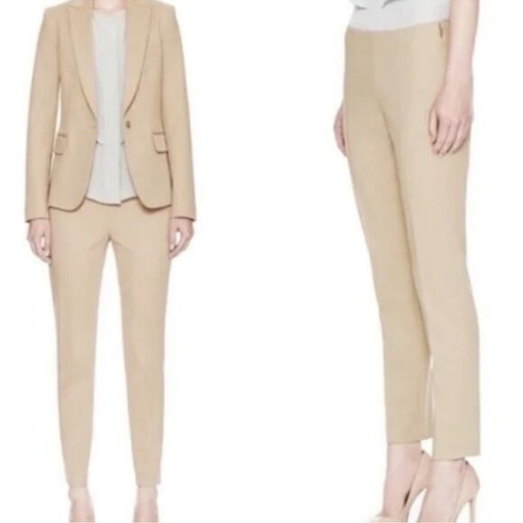 Theory Belisa 2 Bistretch Pants Khaki Tan Sand 10 - Picture 1 of 9